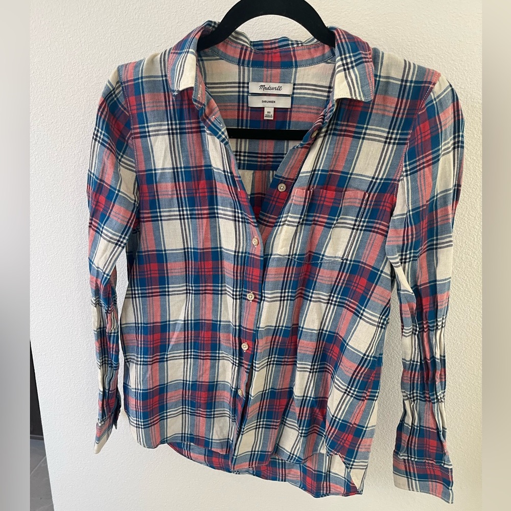 Madewell plaid button up. Size XS.